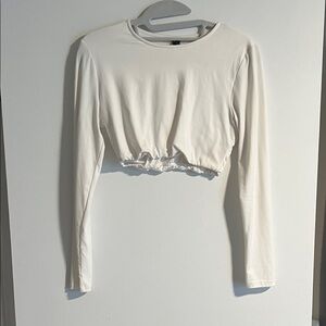 Windsor White Long Sleeve Crop Top